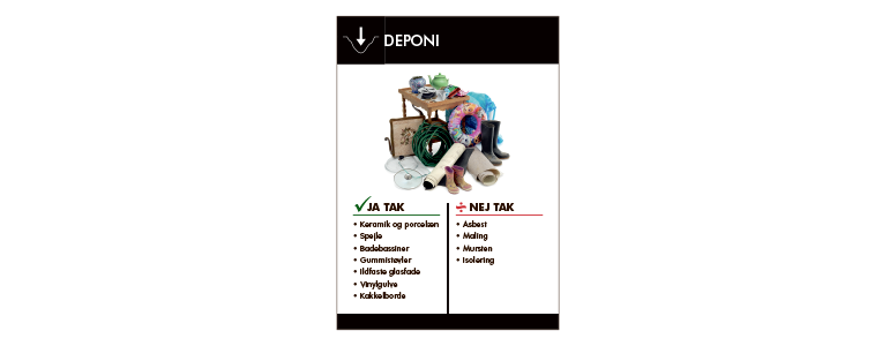 Skilt til sorteringsgård - Deponi