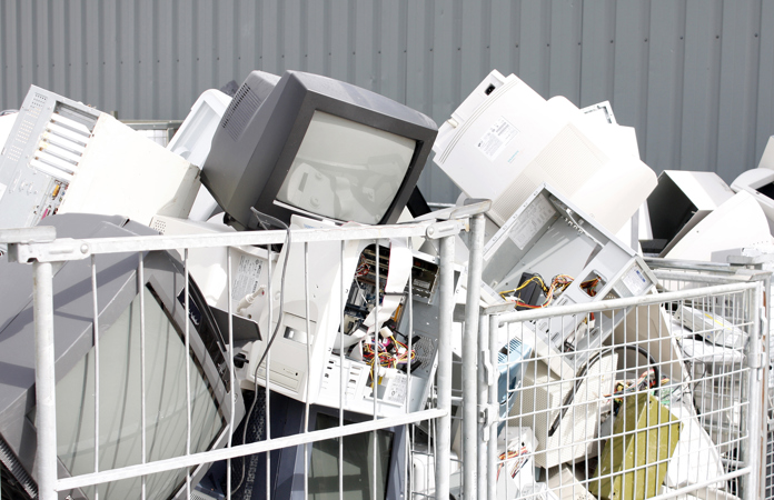 Kasseret elektronik på genbrugsstationen